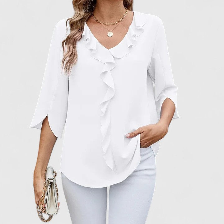 Enyhén bővülő elegáns női blúz – 5. kép