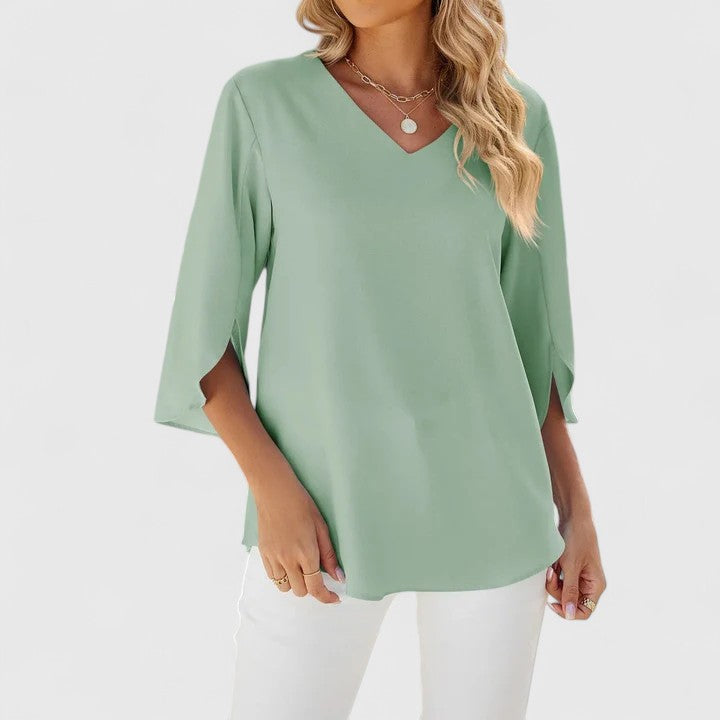 Enyhén bővülő elegáns női blúz – 7. kép
