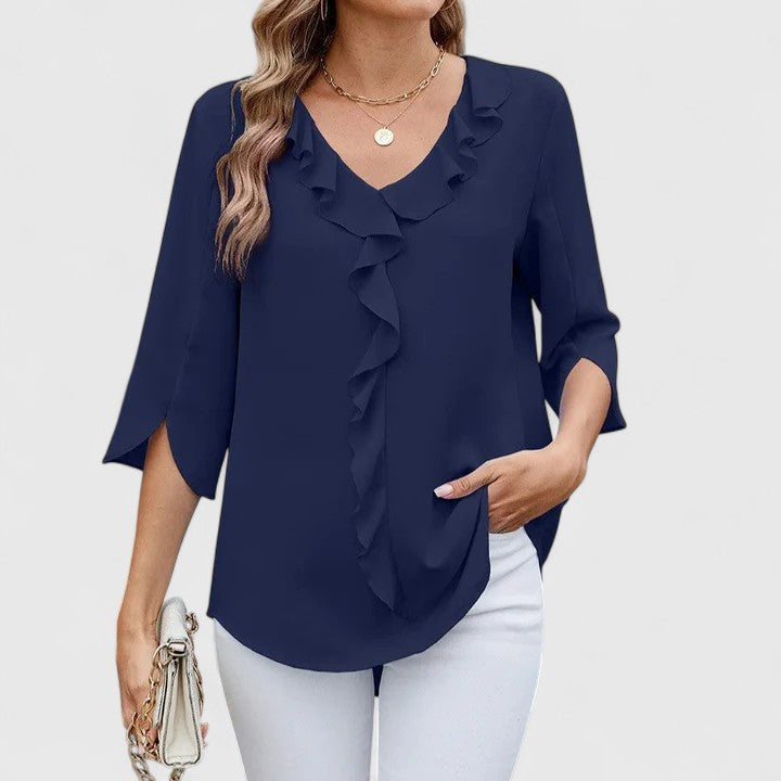 Enyhén bővülő elegáns női blúz – 8. kép