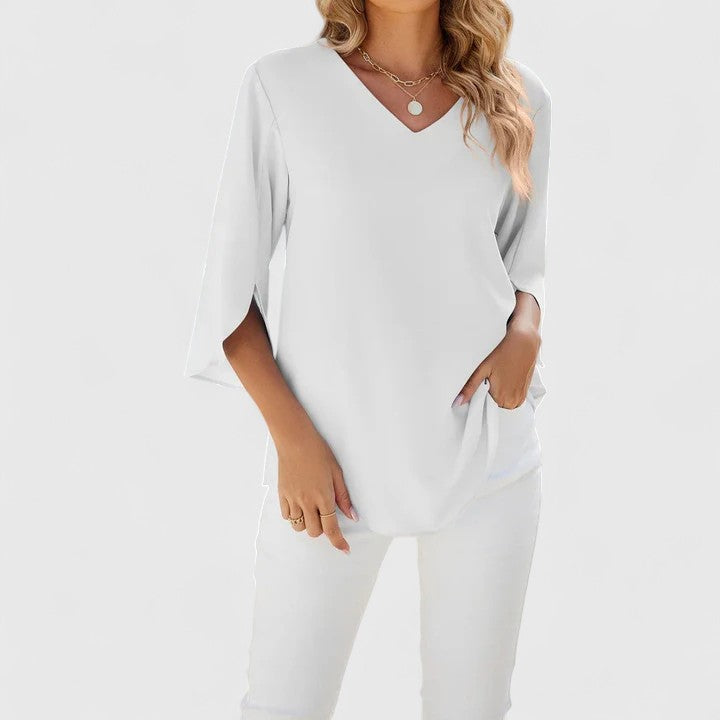 Enyhén bővülő elegáns női blúz – 9. kép
