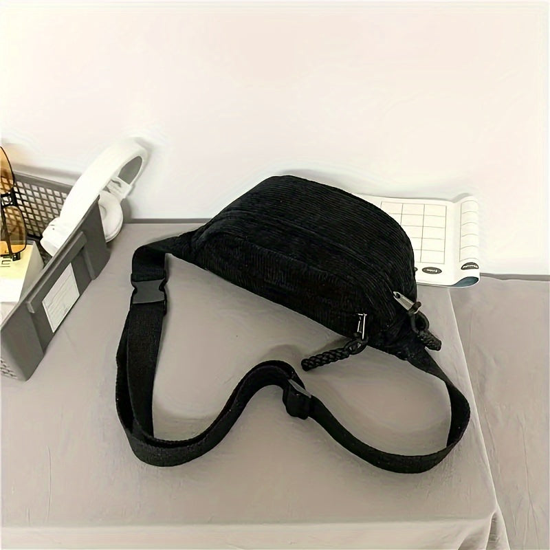 Bordázott hatású crossbody táska állítható pánttal – 5. kép
