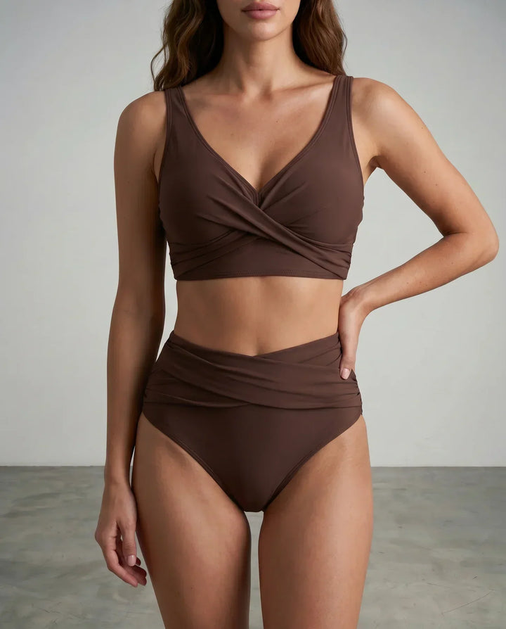 Átlapolt hatású drapírozott bikini