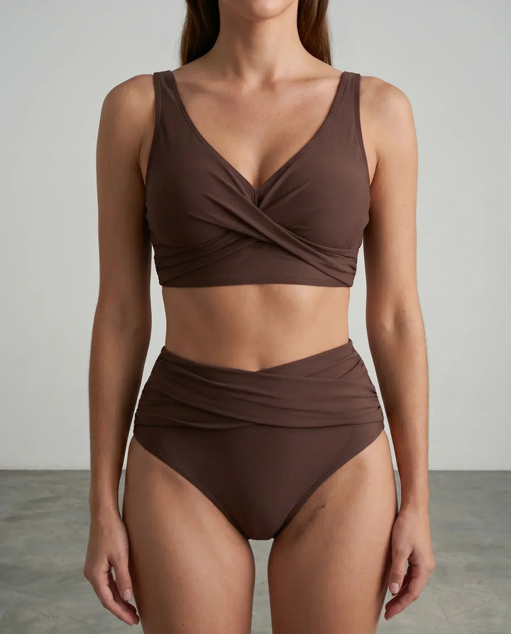Átlapolt hatású drapírozott bikini – 2. kép