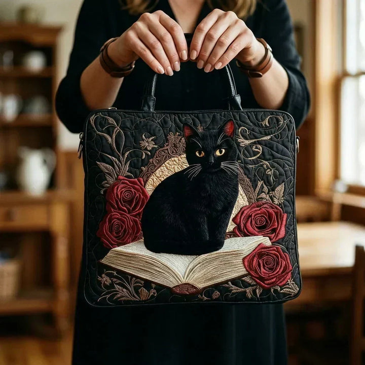 Steppelt táska könyveken ülő fekete cica motívummal – 2. kép