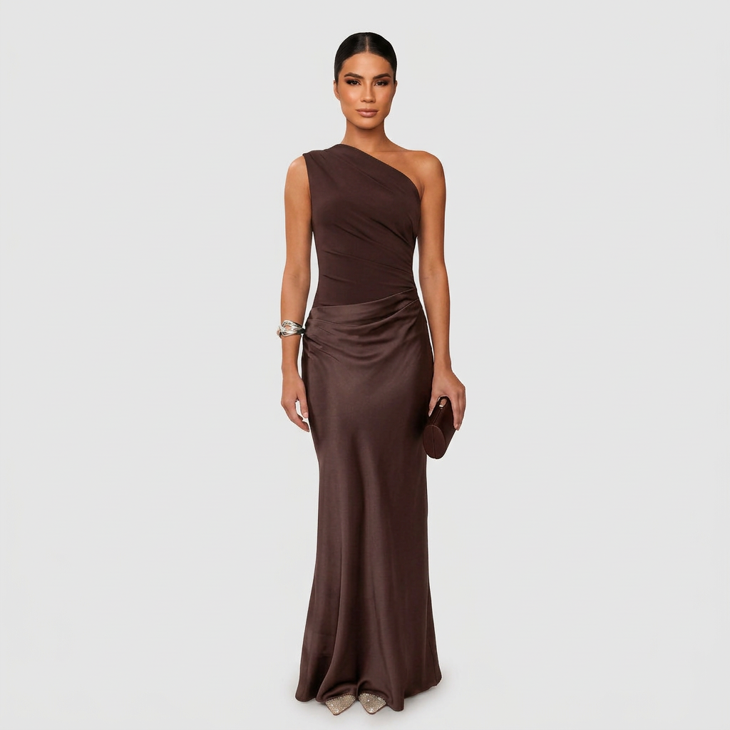 Elegáns drapériás hosszú ruha – 4. kép