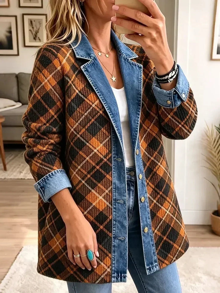 Barnás vintage nyomott mintás dzseki – 2. kép