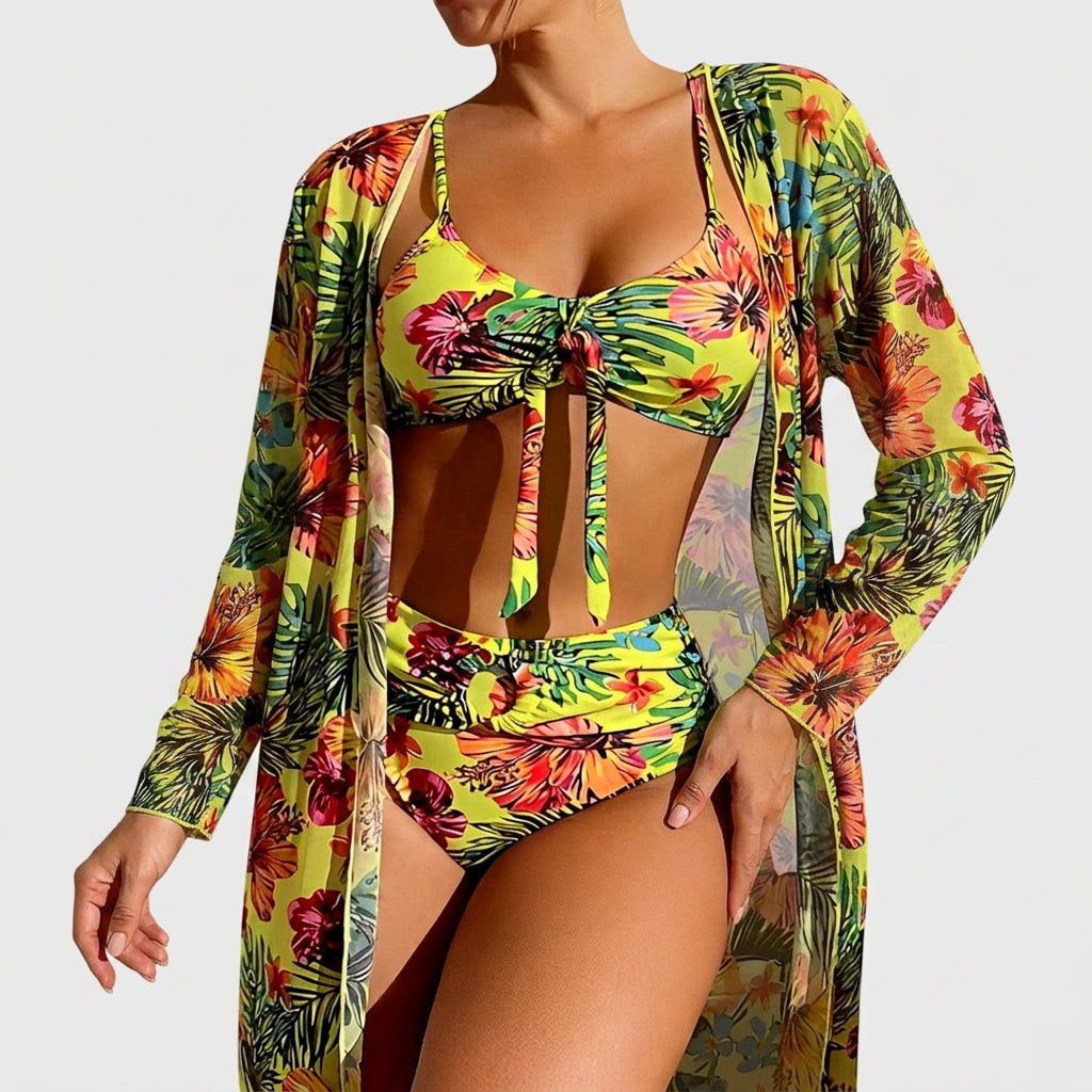 Nőies bikini szett sárga színben