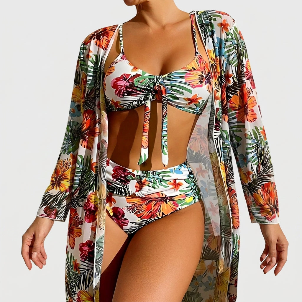 Nőies bikini szett sárga színben – 3. kép