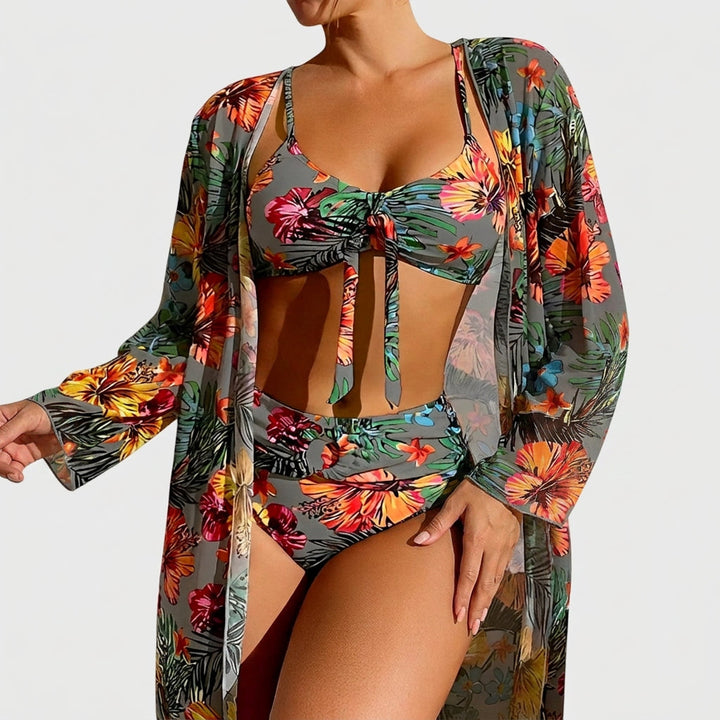 Nőies bikini szett sárga színben – 6. kép