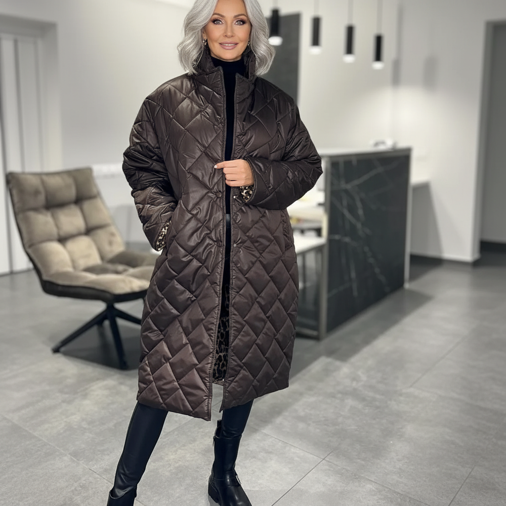 Steppelt kabát leopárdmintás béléssel – 3. kép