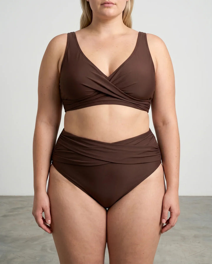 Átlapolt hatású drapírozott bikini – 3. kép