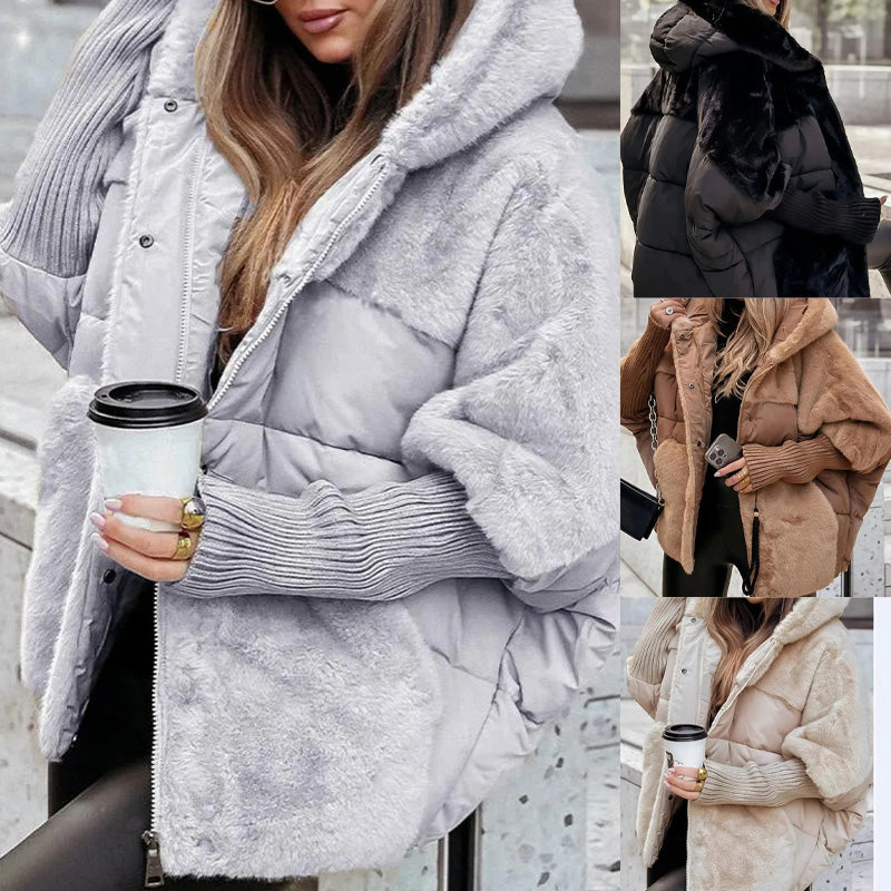 Oversize foltvarrott steppelt kabát – 7. kép