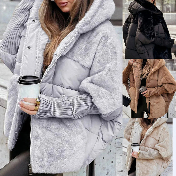 Oversize foltvarrott steppelt kabát – 7. kép