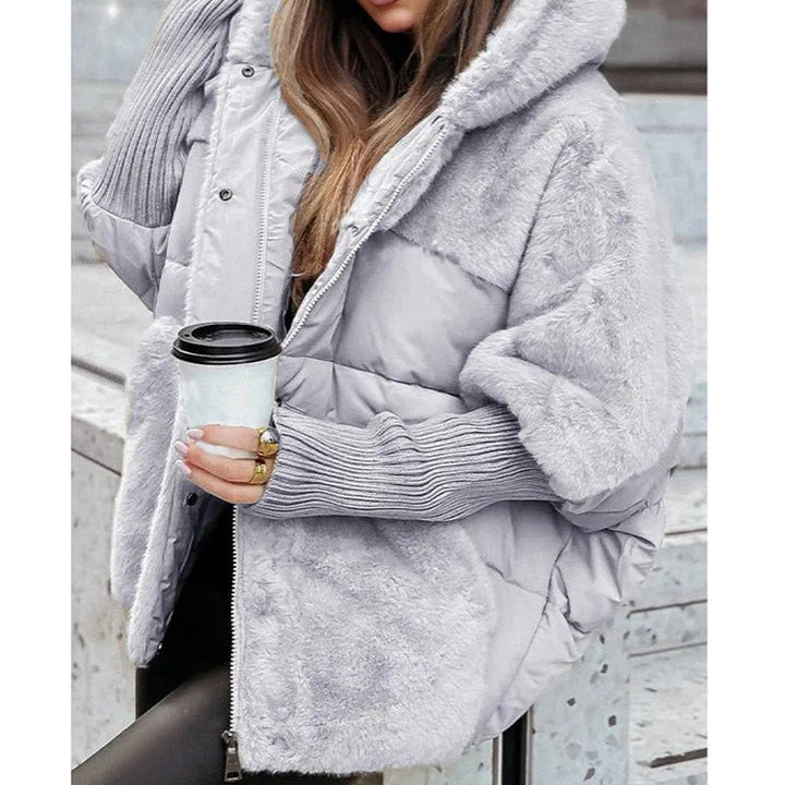 Oversize foltvarrott steppelt kabát – 4. kép