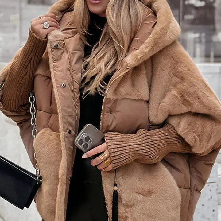 Oversize foltvarrott steppelt kabát – 5. kép