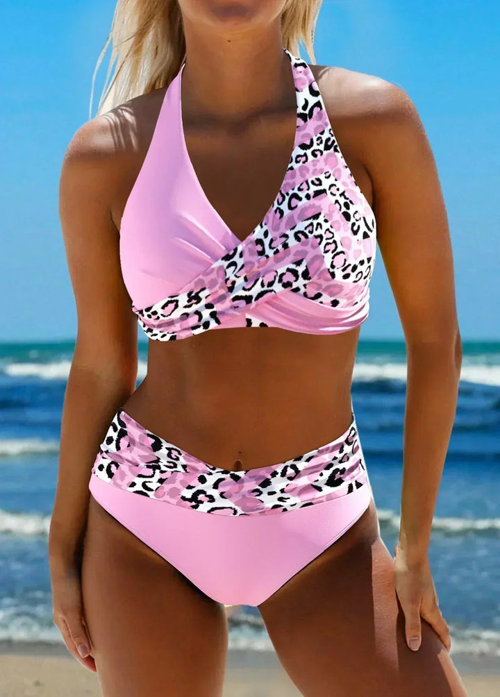 Keresztpántos magas derekú bikini – 2. kép